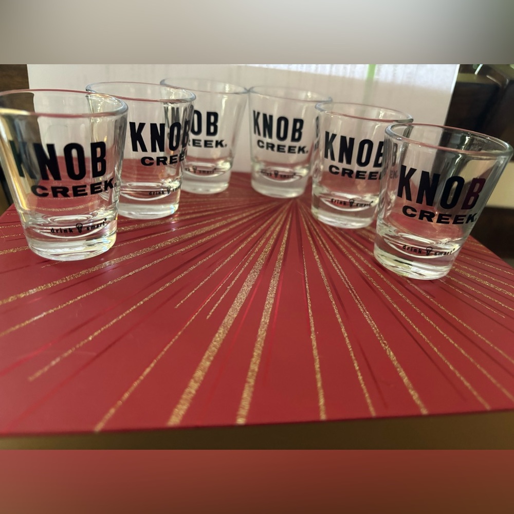 Knob Creek Bourbon Drink Smart Promotional Shot Glass Set of 6.